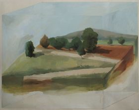 Paisaje en una urna, 2007 Óleo lienzo 130 x 162 cm