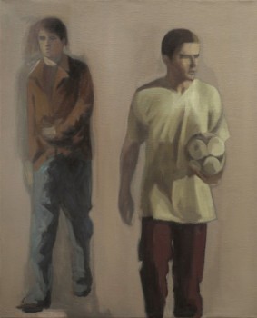 J&oacute;venes con bal&oacute;n, 2008 &Oacute;leo 81 x 65 cm