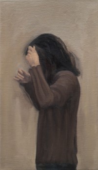 Mujer tap&aacute;ndose, 2008 &Oacute;leo/lino 81 x 46 cm