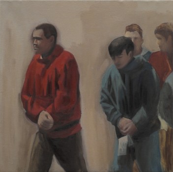 Transeuntes, 2008. &Oacute;leo 81 x 81 cm
