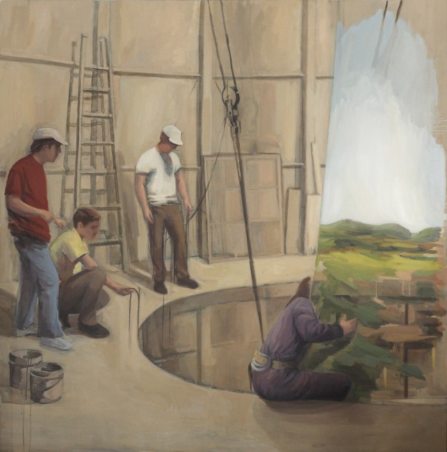 Tramoyistas, 2009 Óleo/lino 200 x 200 cm Tramoyistas, 2009 Óleo/lino 200 x 200 cm