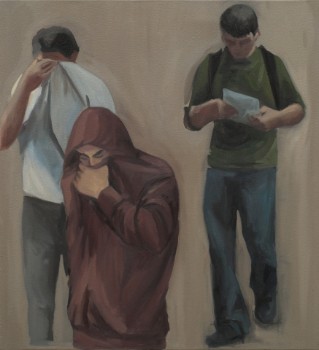 Tres figuras I, 2008. &Oacute;leo 81 x 73 cm